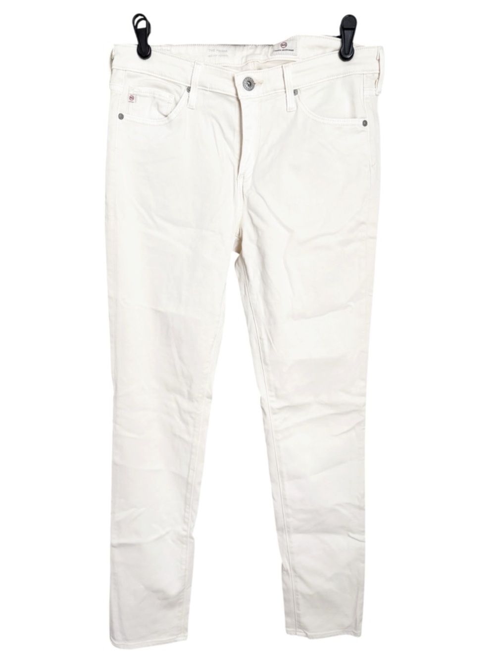 AG Adriano Goldschmied The Prima Mid-Rise Cigarette Jeans | White/Cream | Sz 27R